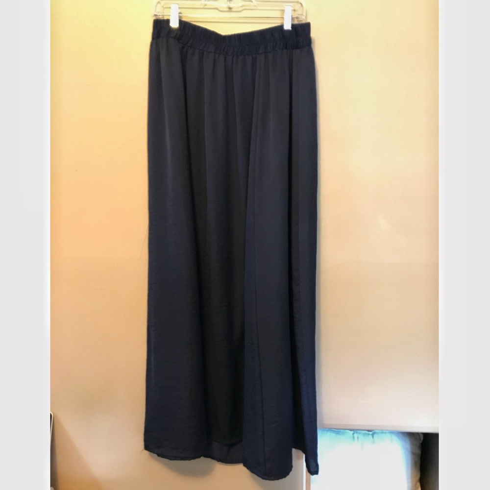 LANE BRYANT Blue Satin Maxi Skirt 14